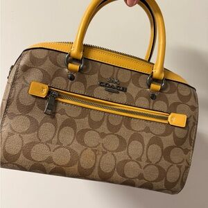 Coach Tan and Yellow Signature Satchel